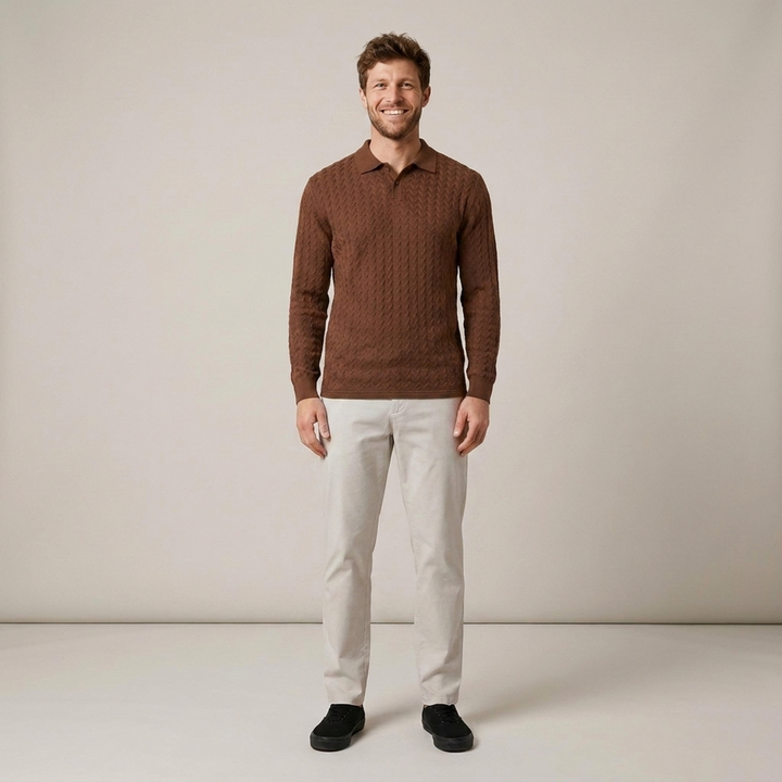 Justus | Herren Strukturmuster Langarmpullover