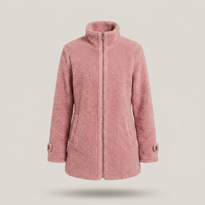 Alfrada | Damenjacke mit Stehkragen und Reißverschluss Fleecejacke