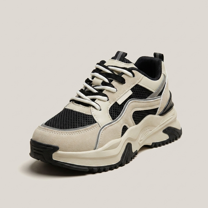 Stefanie | Damen Sportliche Schnürschuhe mit Plateausohle