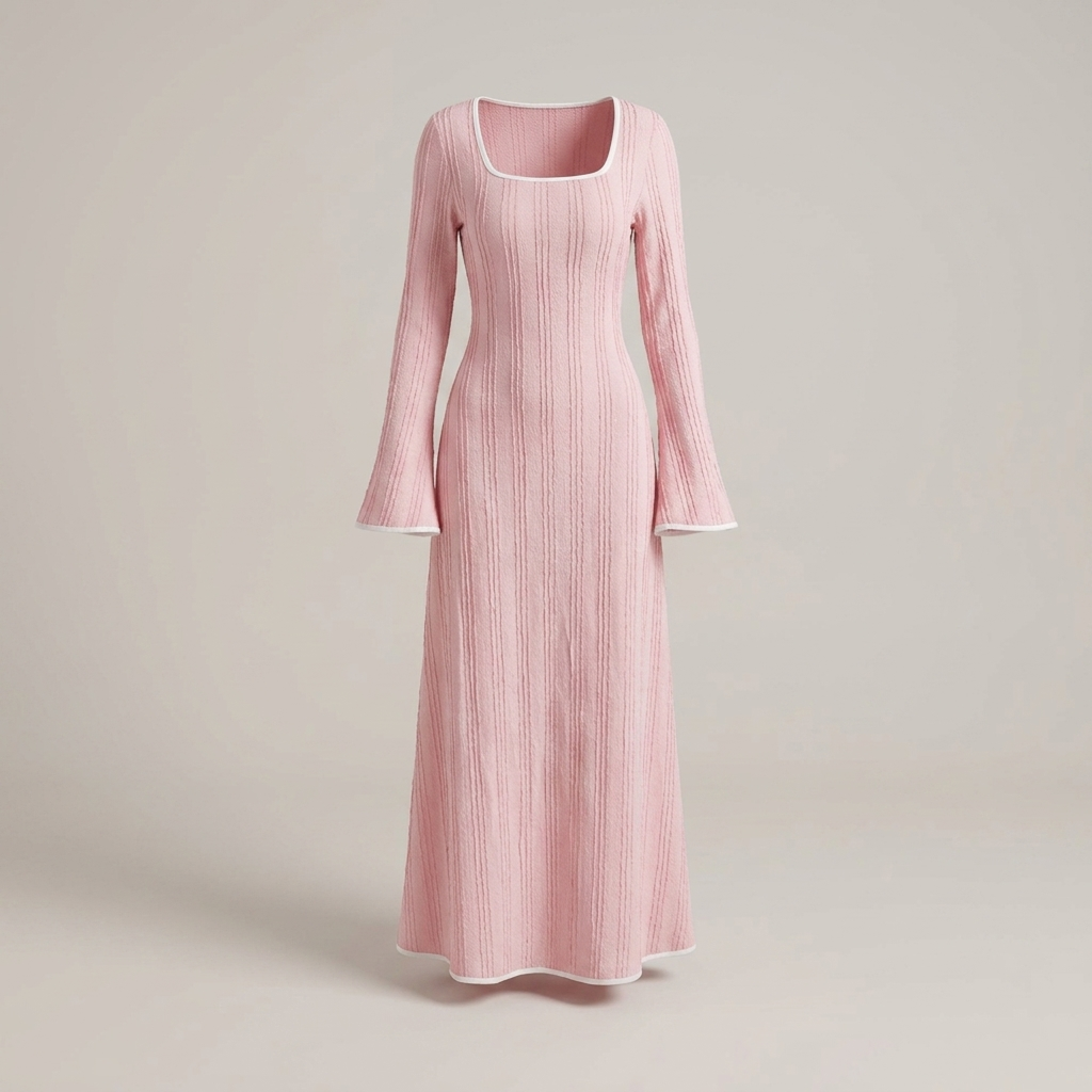Bente | Damen Strickkleid mit ausgestellten Ärmeln