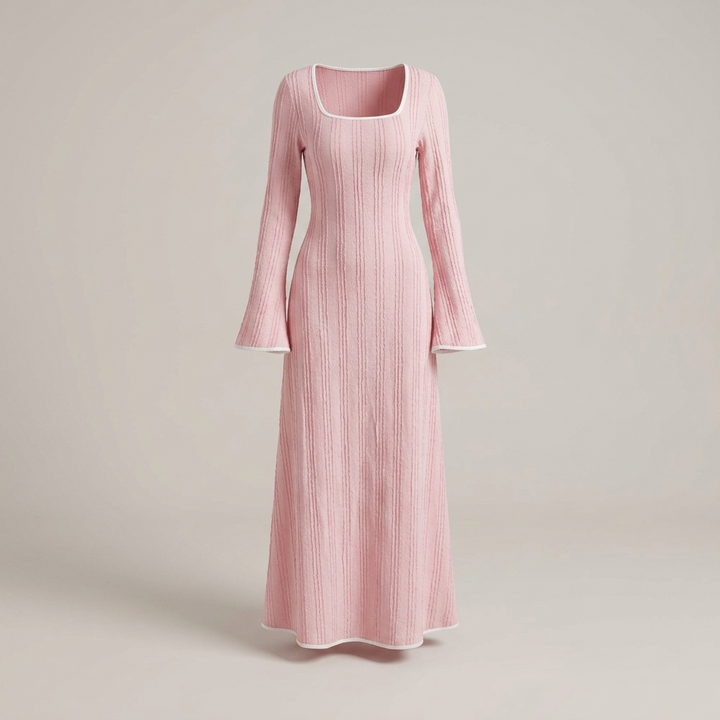 Bente | Damen Strickkleid mit ausgestellten Ärmeln