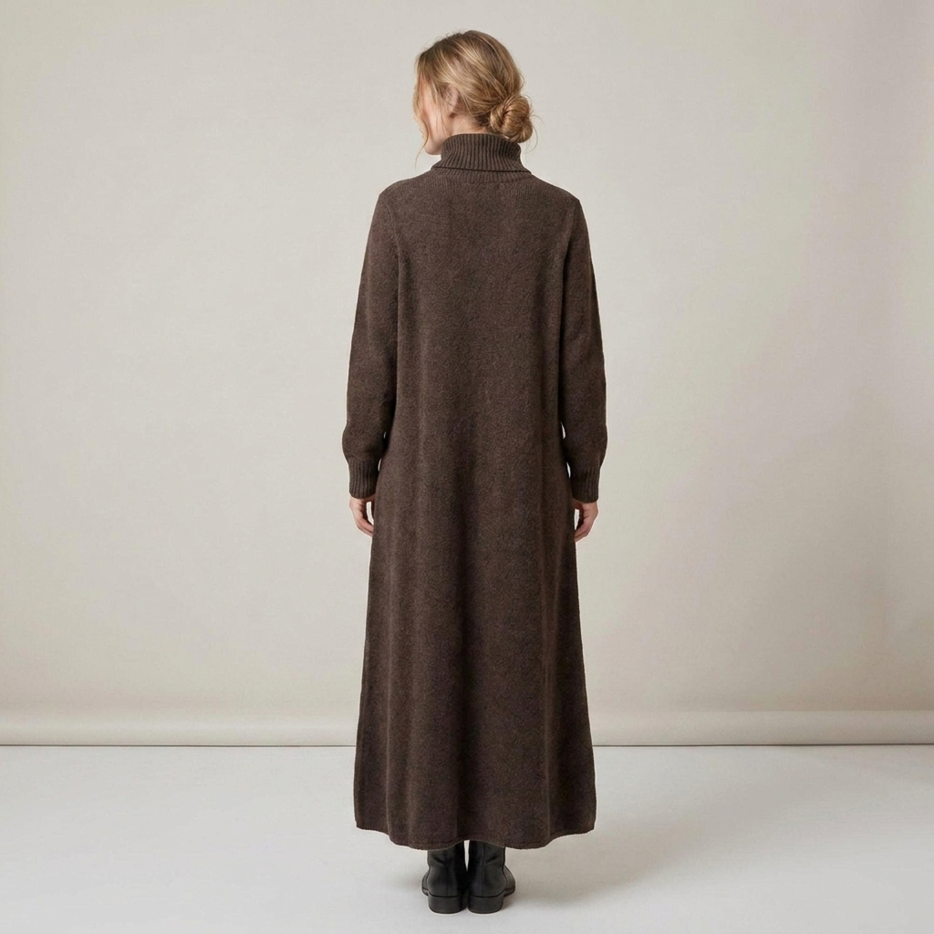Almut | Damen Oversize Rollkragen Strickkleid