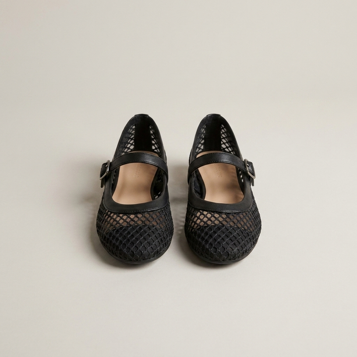 Nadine | Damen Mary-Jane mit Netzstruktur Schuhe