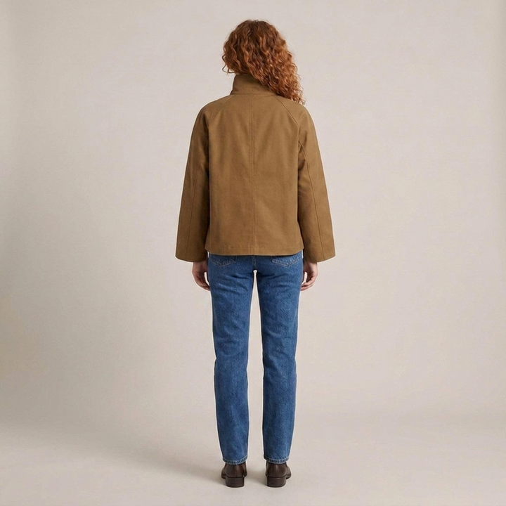 Odilie | Damen Kurzjacke mit Stehkragen und asymmetrischer Knopfleiste