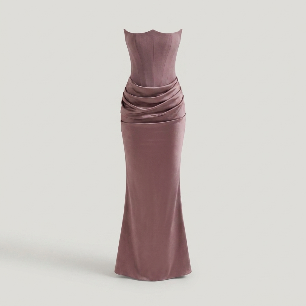 Belinda | Damen Korsagenoberteil Bodenlanges Abendkleid