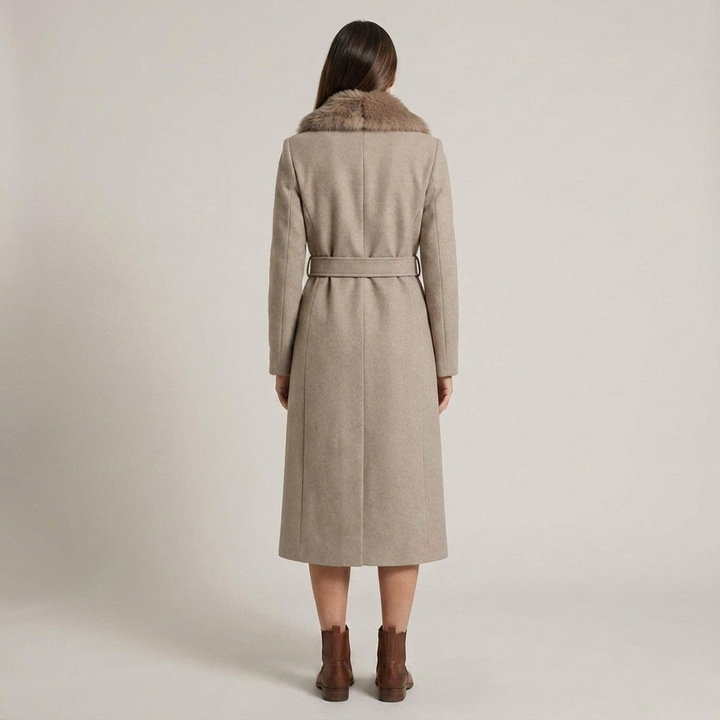 Hanna | Damen Langer Taillierter Kragen Parka