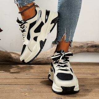 Stefanie | Damen Sportliche Schnürschuhe mit Plateausohle