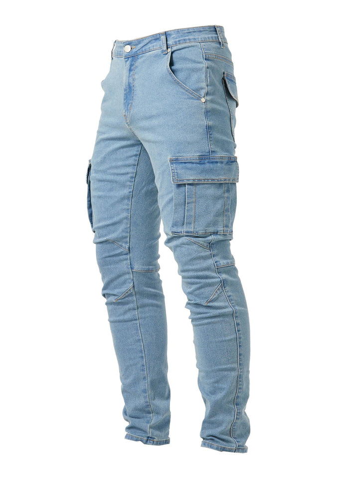 Jeans Cargo Homme | Coupe Slim | Multi-poches & Stretch | Style Urbain Décontracté
