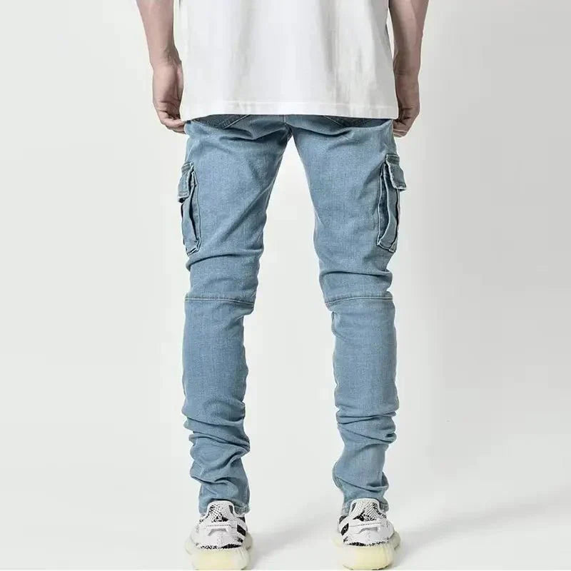 Jeans Cargo Homme | Coupe Slim & Fonctionnelle | Confortable | Multi-poches