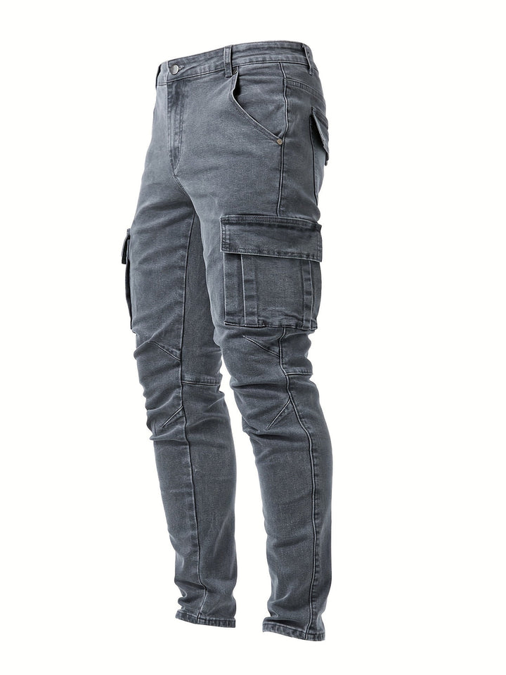 Jeans Cargo Homme | Coupe Slim | Multi-poches & Stretch | Style Urbain Décontracté
