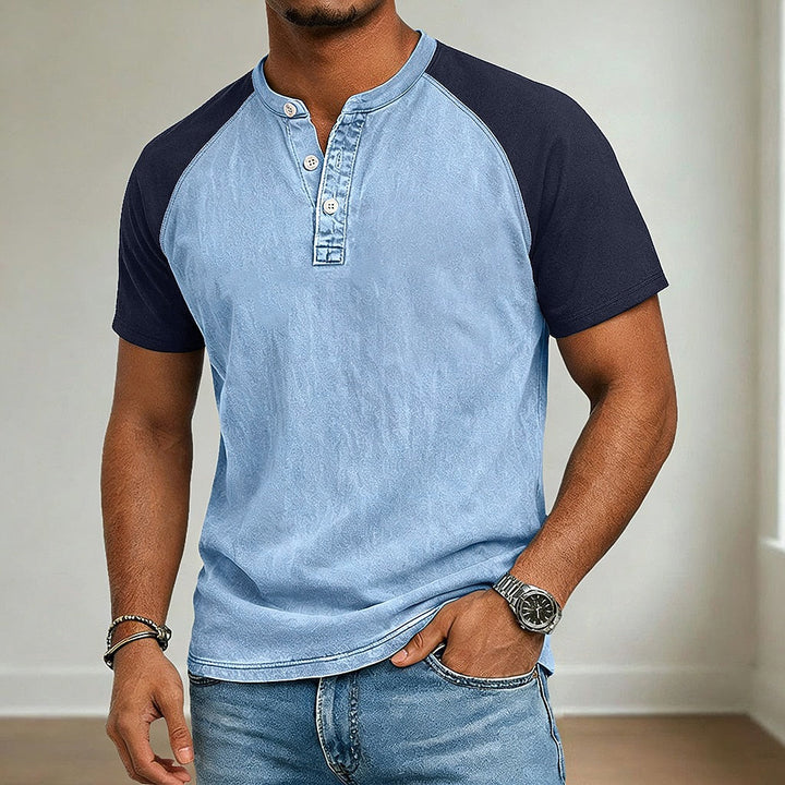 Ingo | Herren Raglan Henley Kurzarmshirt