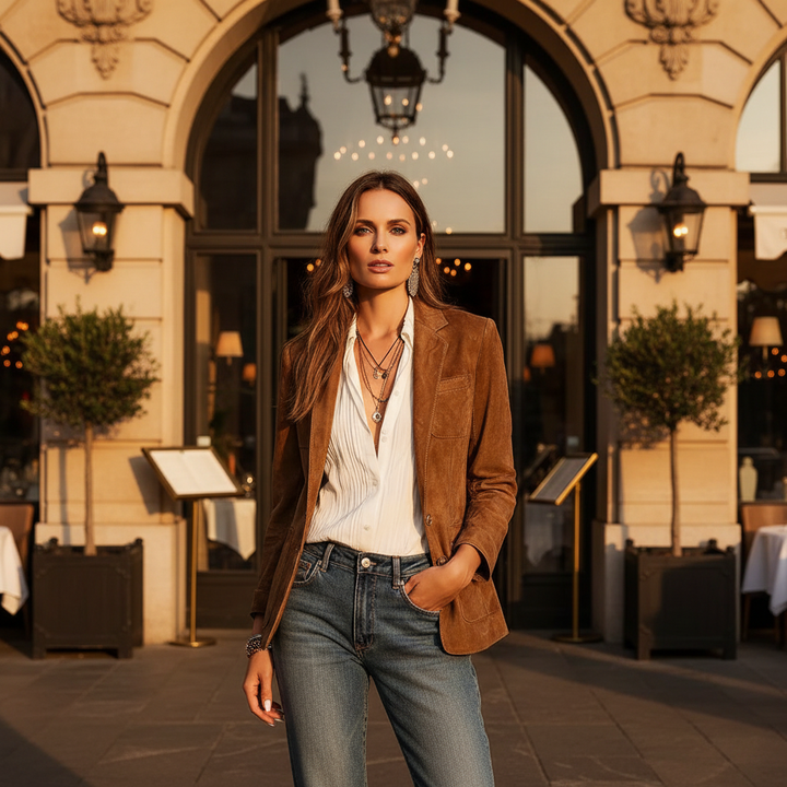 Alexandra | Damen Vintage Blazer mit Knopfleiste