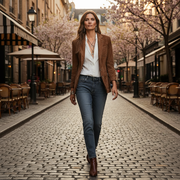 Alexandra | Damen Vintage Blazer mit Knopfleiste