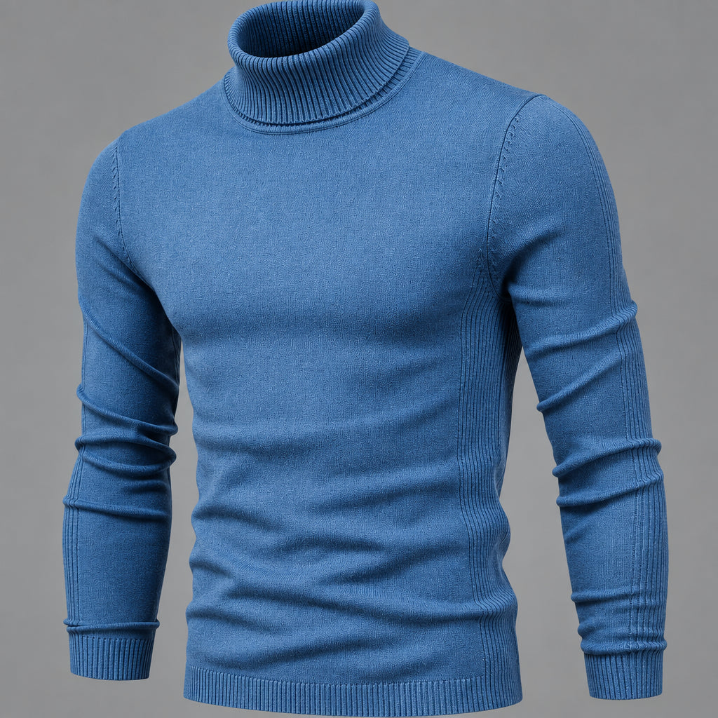 Falk | Herren Feinstrick mit Rippkragen Rollkragenpullover