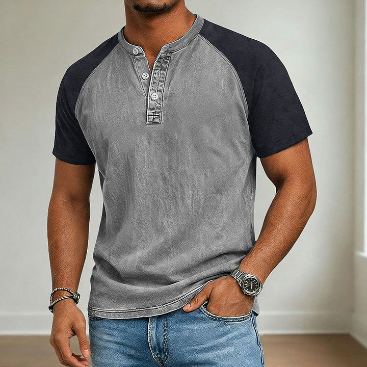 Ingo | Herren Raglan Henley Kurzarmshirt
