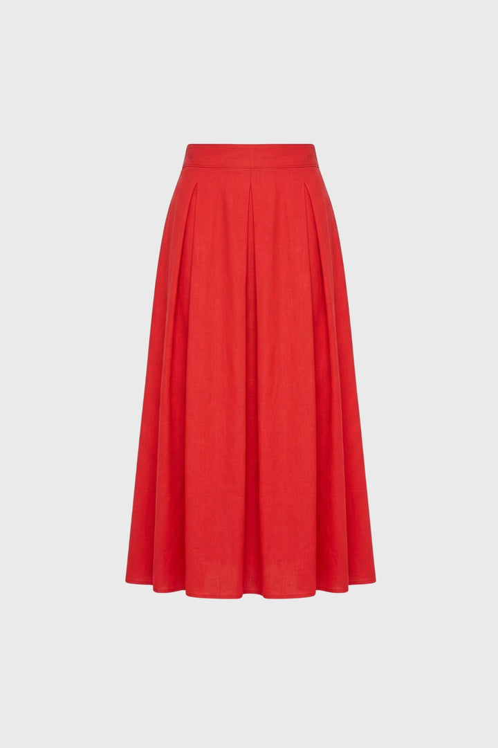 Roter Midirock | Ausgestellt &amp; elegant | Damen
