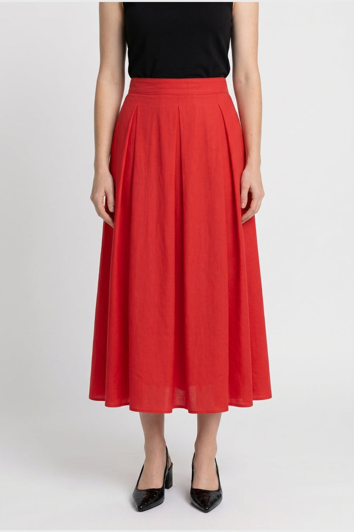 Roter Midirock | Ausgestellt &amp; elegant | Damen