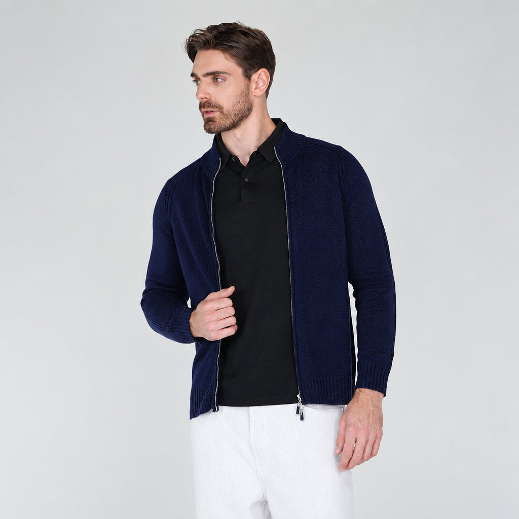 Cornelius | Herren mit Stehkragen und Reißverschluss Pullover
